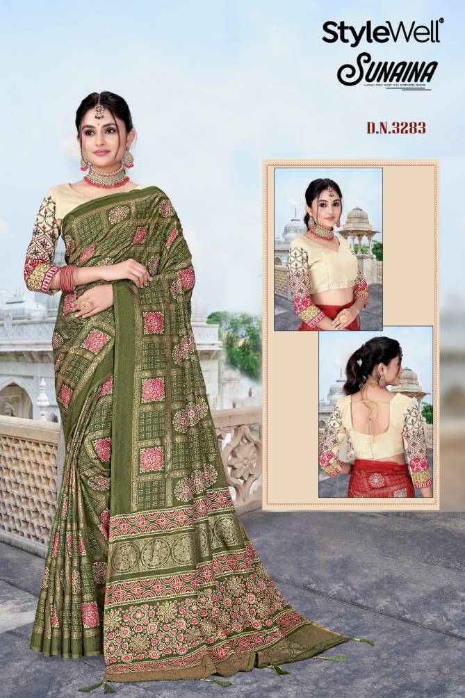 Sunaina By Stylewell Silk Printed Sarees Wholesale Price In Surat